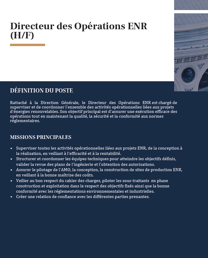 Dir Operations ENR - Études de rémunérations des Dirigeants pour les métiers des Energies Renouvelables.